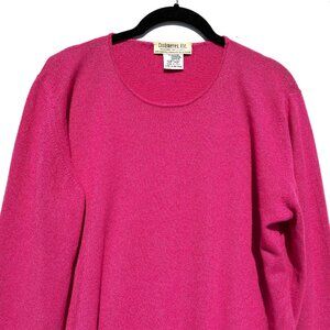 VTG Women’s Cashmere’s, Etc Cashmere/Silk Crewneck Sweater Fuchsia, Italy 90s XL